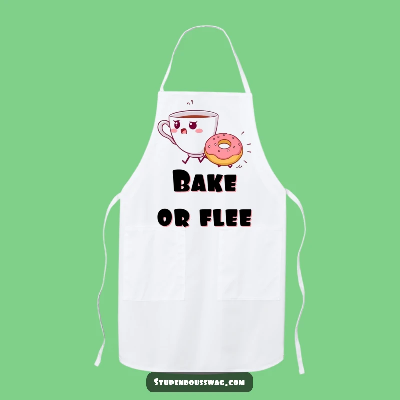 Funny Teacup Donut Chase Apron - Quirky Kitchen Wear for Food Lovers