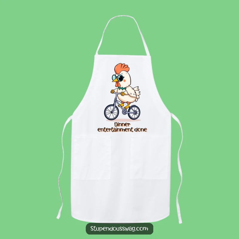 Funny Rubber Chicken Apron: Monocled Unicyclist Banana Kitchen Wear Gift