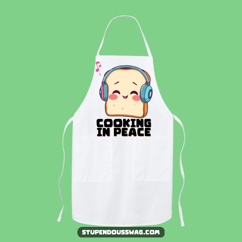 Funny Bread Earmuffs Apron: Kitchen Tunes - Hilarious Chef Gift