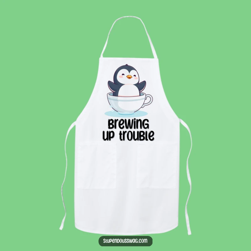 Funny Dizzy Penguin Apron - Kitchen Teacup Sailor Culinary Fun Gift!