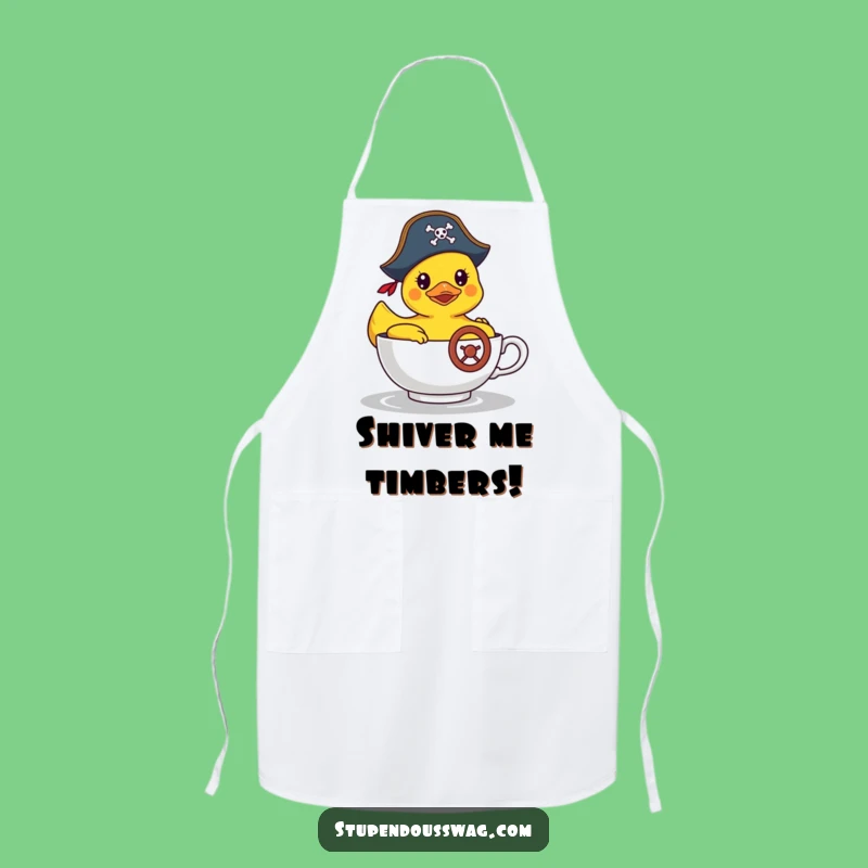 Funny Pirate Duck Apron: Cook with Adventure, Hilarious Teacup Captain
