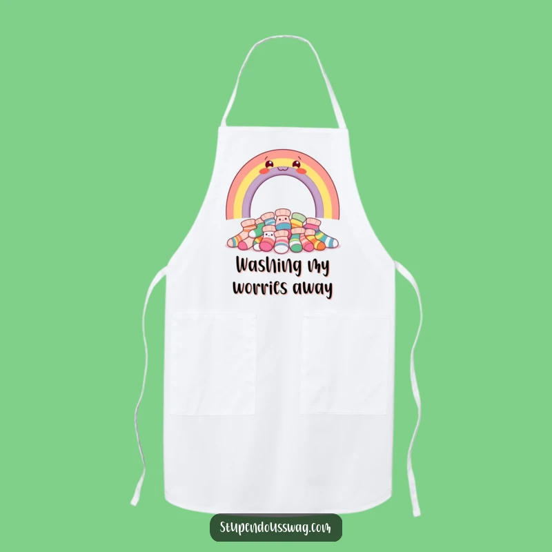 Funny Rainbow Socks Apron: Giggle-Worthy Kitchen Wear for Happy Cooks