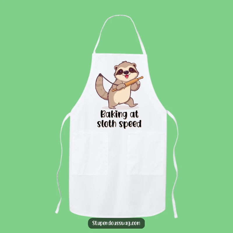 Funny Sloth Lasso Rolling Pin Apron - Humorous Kitchen Gift