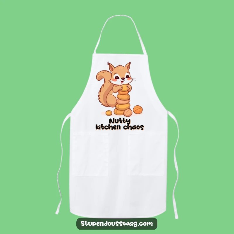Funny Squirrel Nuts Apron: Clumsy Chef for Nutty Kitchen Adventures