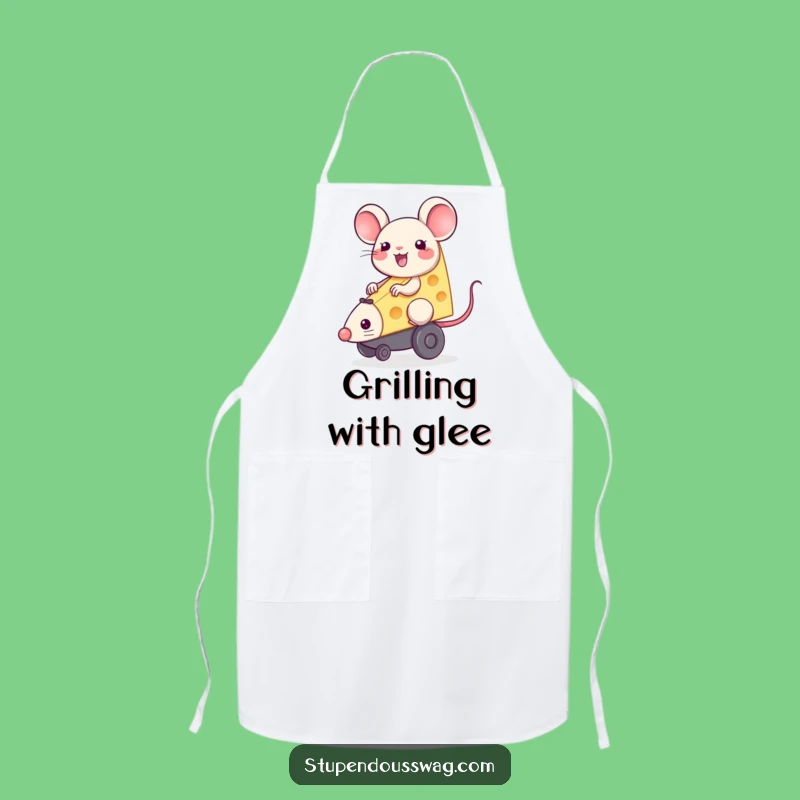 Funny Cheese Mouse Apron: Joyful Rider Kitchen Fun