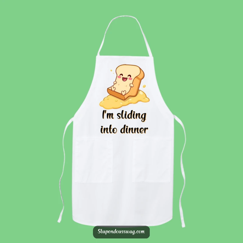 Funny Bread Buttered Slope Apron - Kitchen Humor for Aspiring Chefs