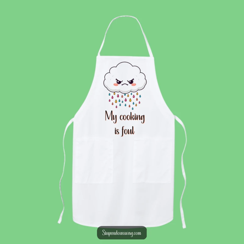 Funny Grumpy Cloud Apron: Cook with Colorful Charm and Humor