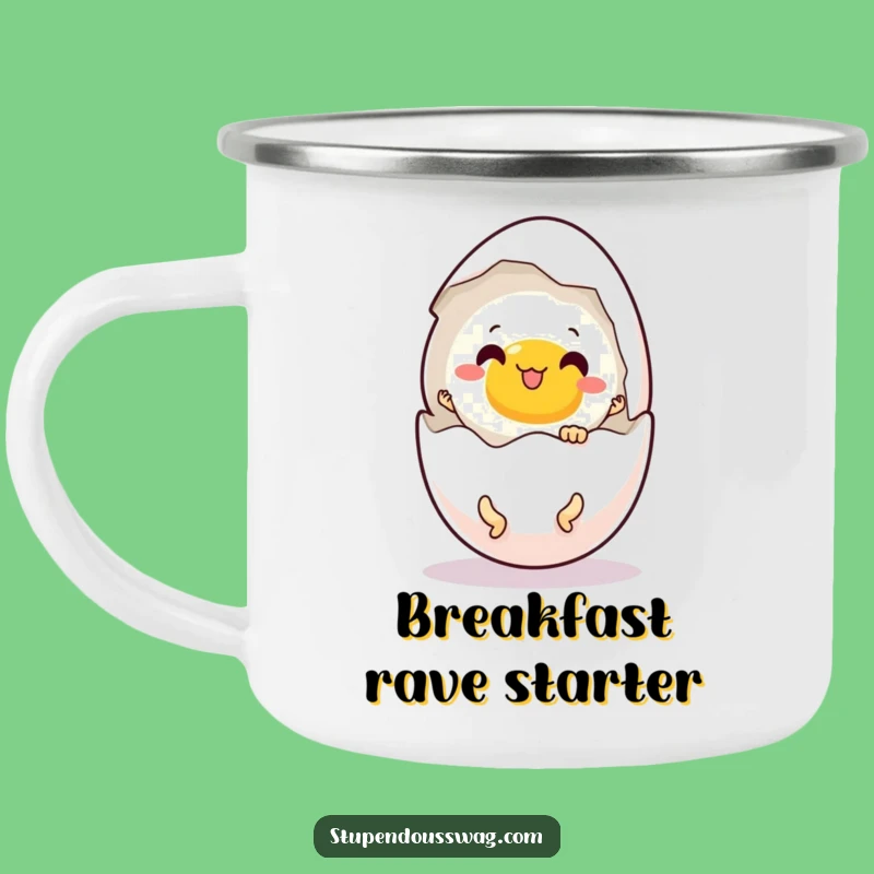 Funny Egg Dance Camping Mug: Adventure Fuel with Feline Humor