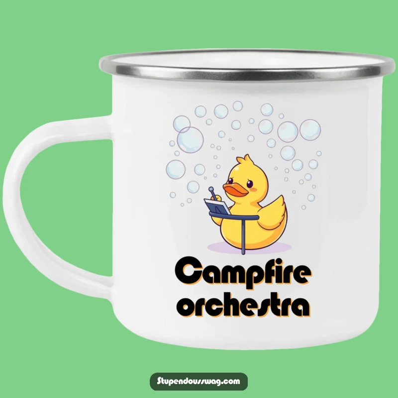 Funny Rubber Duck Conductor Camping Mug: Quirky Outdoor Fun