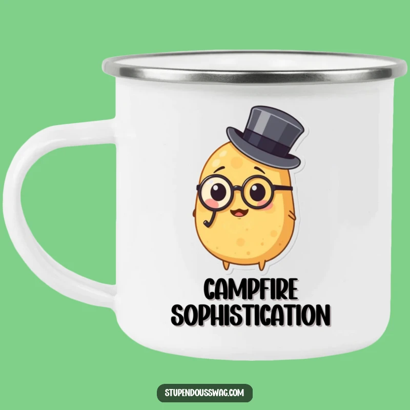 Funny Potato Monocle Camping Mug: Durable Spud Mug for Sophisticated Outdoors