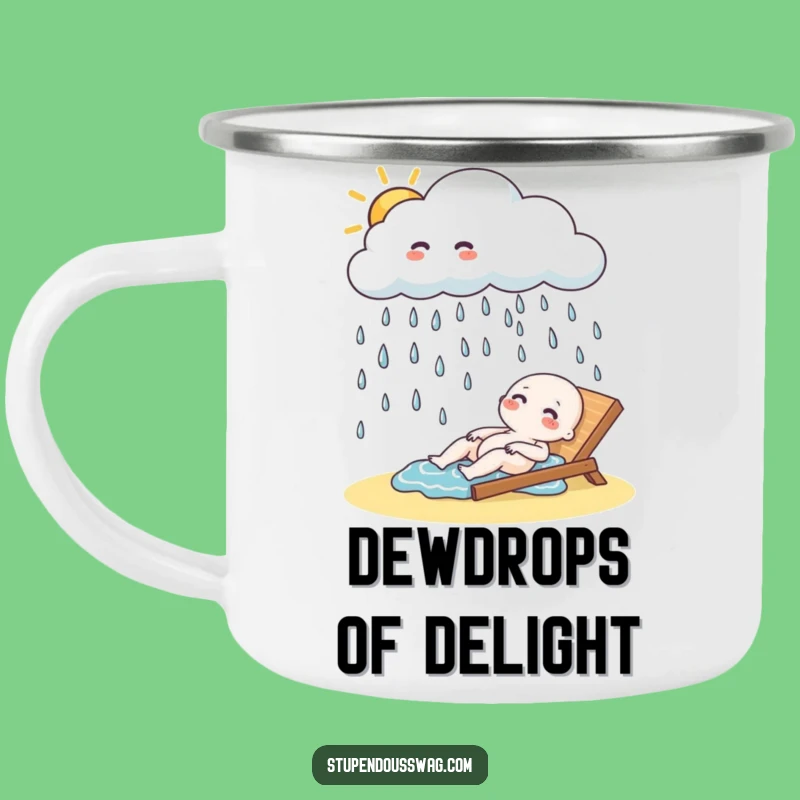 Funny Cloud Rain Camping Mug: Giggling Sunshine on the Go, Outdoor Gift