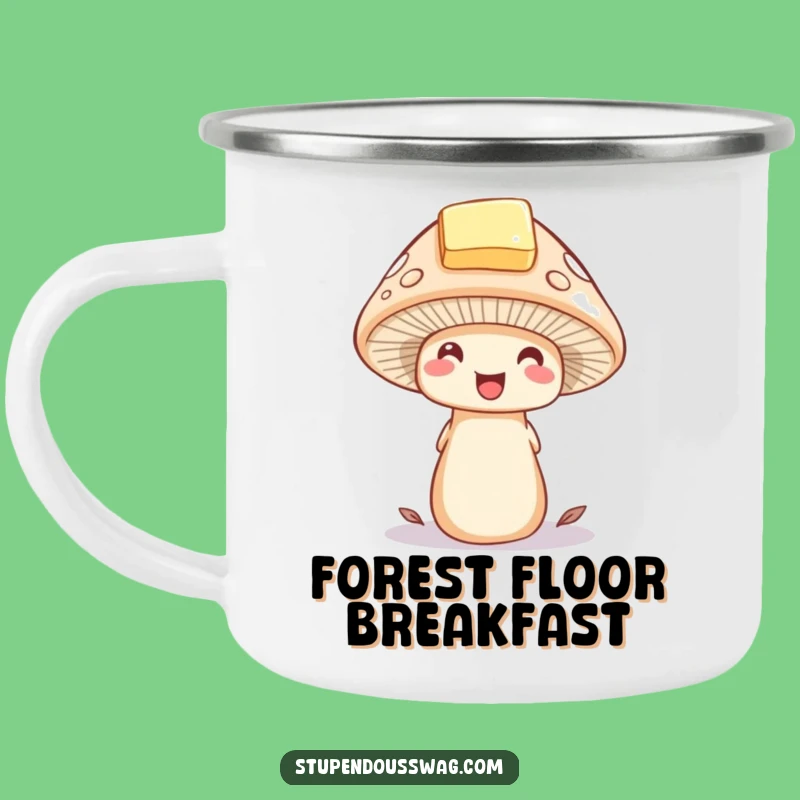Funny Mushroom Butter Hat Camping Mug - Durable Whimsical Outdoor Gift
