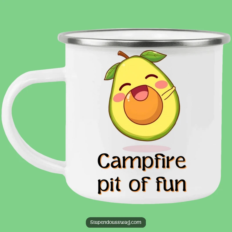 Funny Escaping Avocado Pit Camping Mug - Durable Humorous Outdoor Gift