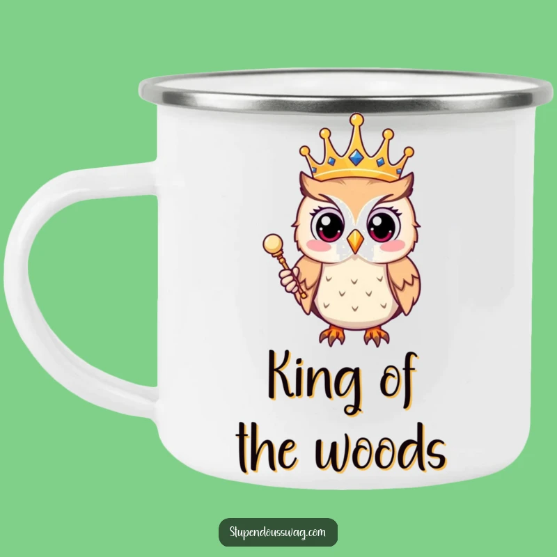 Funny Owl King Camping Mug - Regal Outdoor Gift