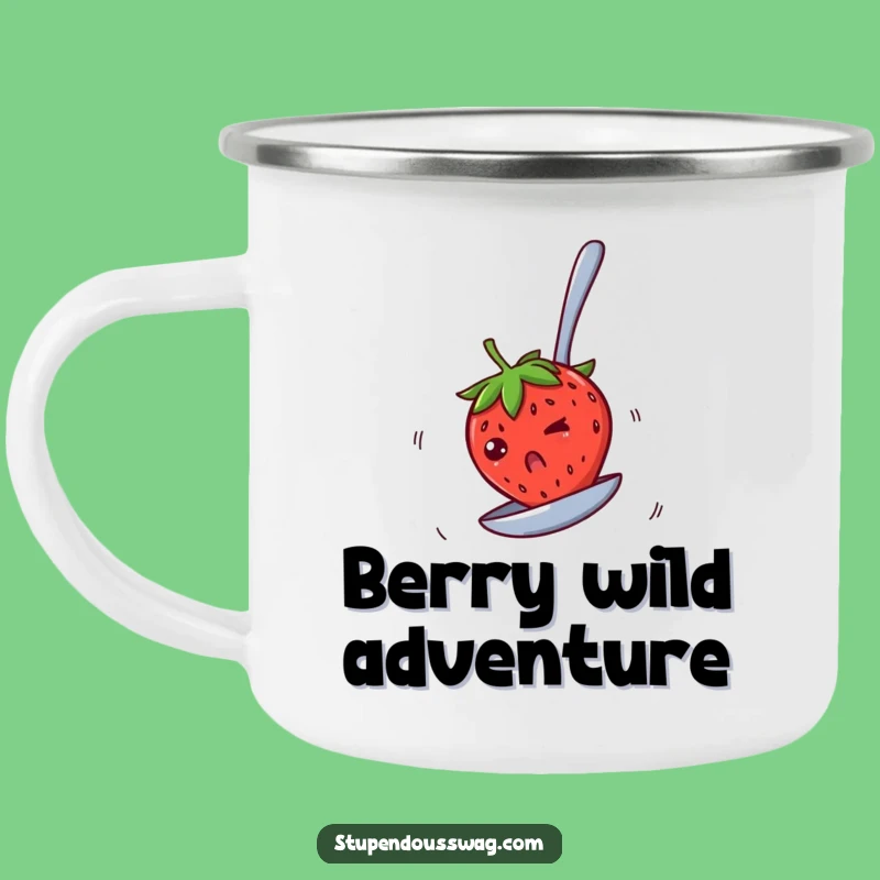 Funny Spinning Strawberry Camping Mug: Dizzy Adventure Cup, Perfect Funny Gift