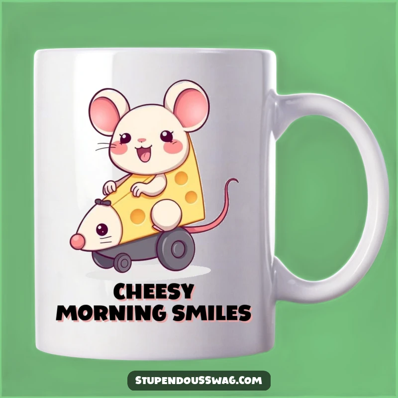 Funny Cheese Mouse Mug: Joyful Rider Gift for Cheese Lovers