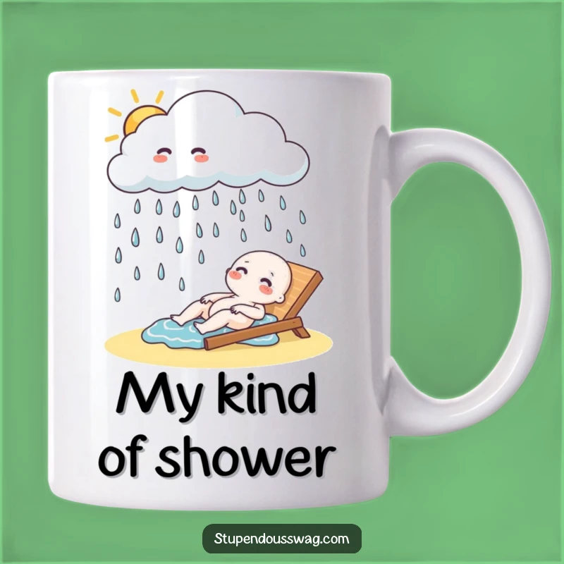 Funny Cloud Rain Mug: Giggling Raindrops Make Sunbathing Hilarious, Fun Gift