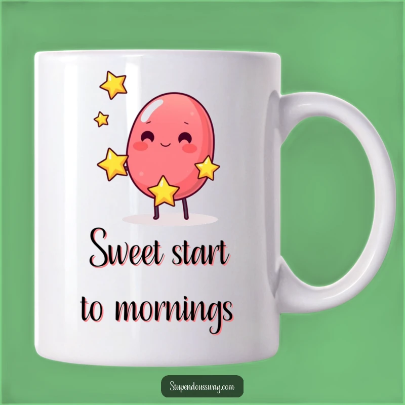 Funny Jelly Bean Juggling Stars Mug: Cosmic Candy Chaos, Hilarious Gift