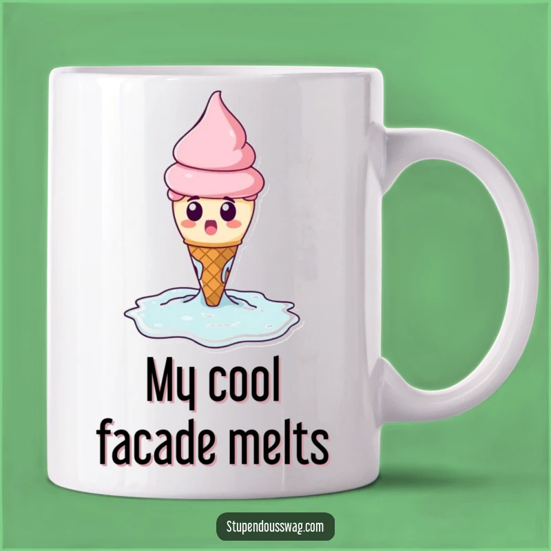 Funny Melting Ice Cream Mug: Hilarious Dessert Drama Gift for Sweet Lovers