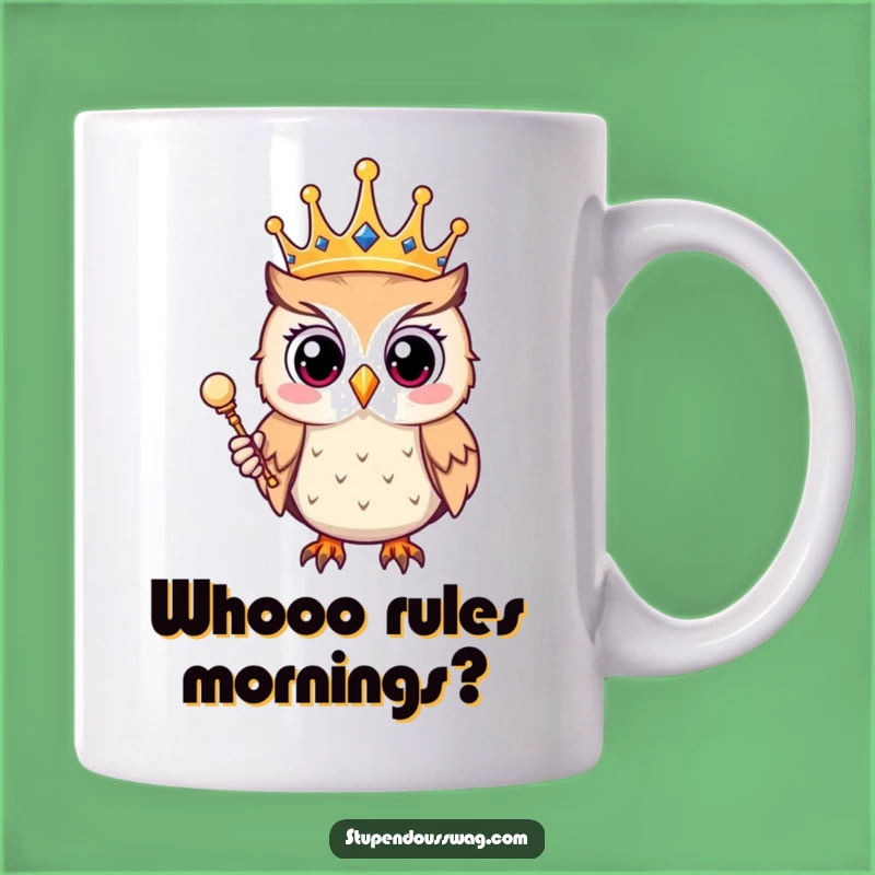 Funny Owl King Mug - Regal & Surprised Gift