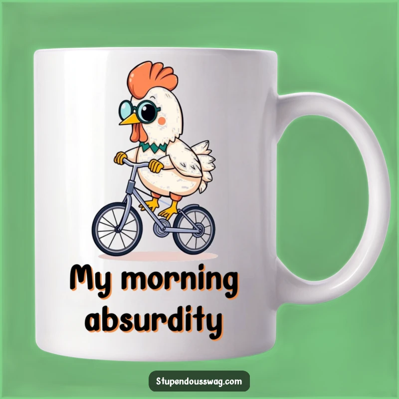 Funny Rubber Chicken Mug: Monocled Unicyclist Banana Treat Gift