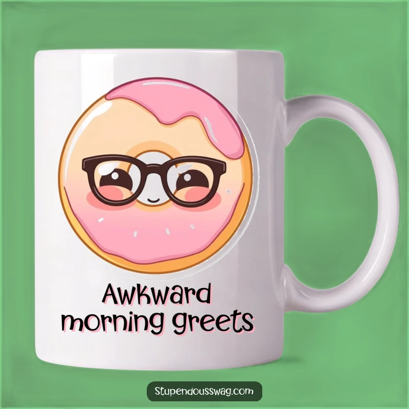 Funny Shy Donut Glasses Mug: Embrace Your Sweet Awkwardness!