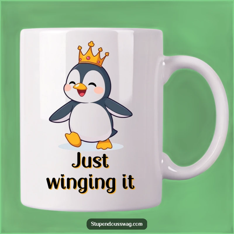 Funny Flying Penguin Mug: Royal Attempt - Hilarious Dreamer Gift