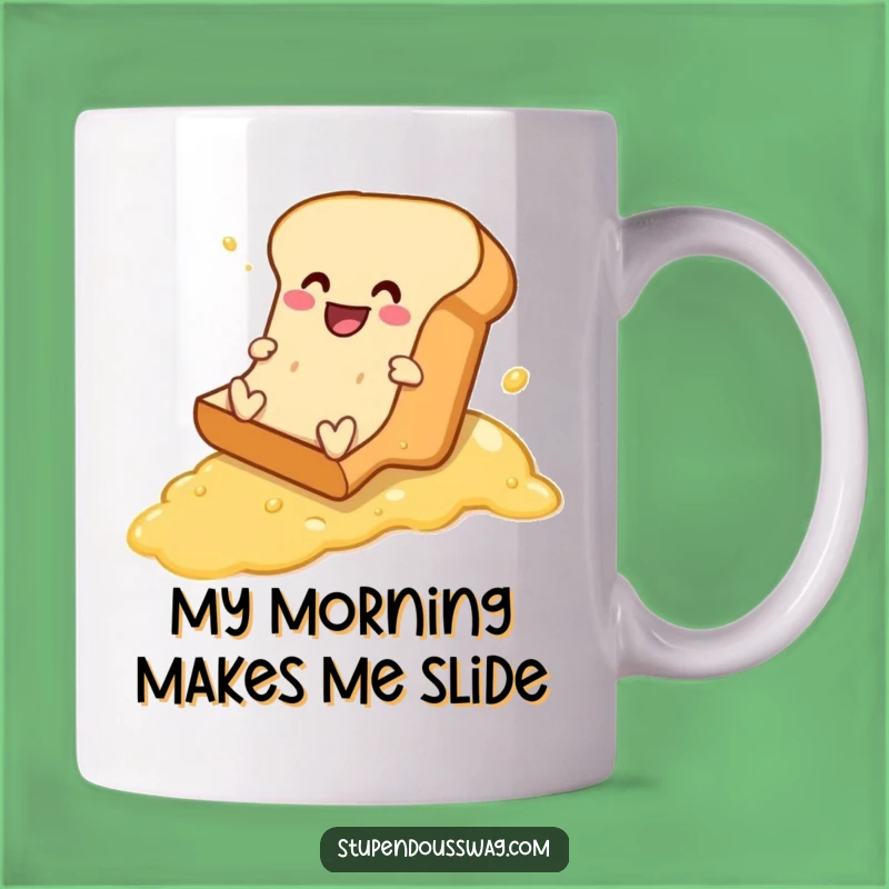 Funny Buttered Slope Bread Mug - Hilarious Character Gift for Bread Lovers