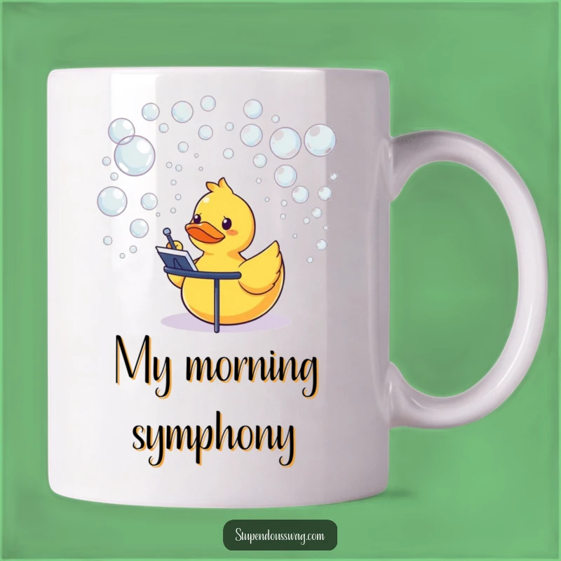 Funny Rubber Duck Conductor Mug: Quirky Bubble Orchestra Gift