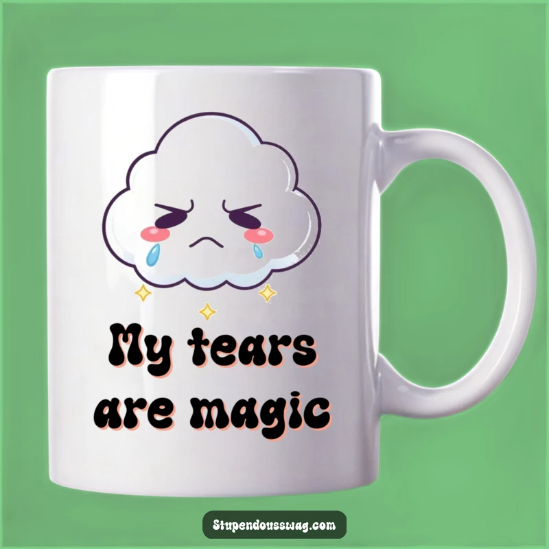 Funny Grumpy Cloud Mug - Sparkling Rainbow Tears Sip & Smile Gift!