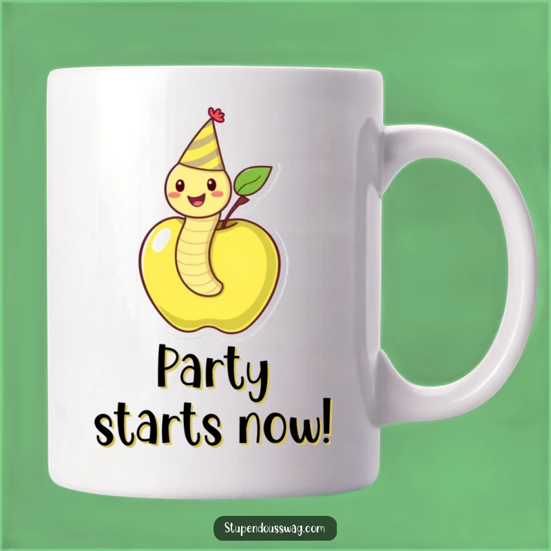 Funny Happy Worm Party Mug: Celebrate Life's Sweetest Surprises!