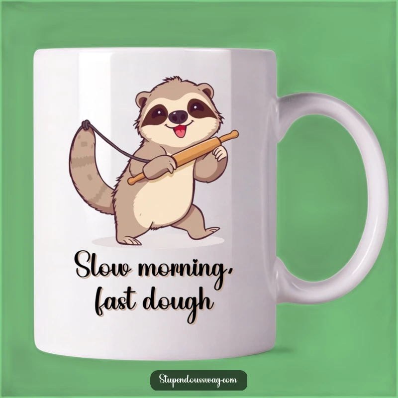 Funny Sloth Lasso Rolling Pin Mug - Hilarious Kitchen Chaos Gift