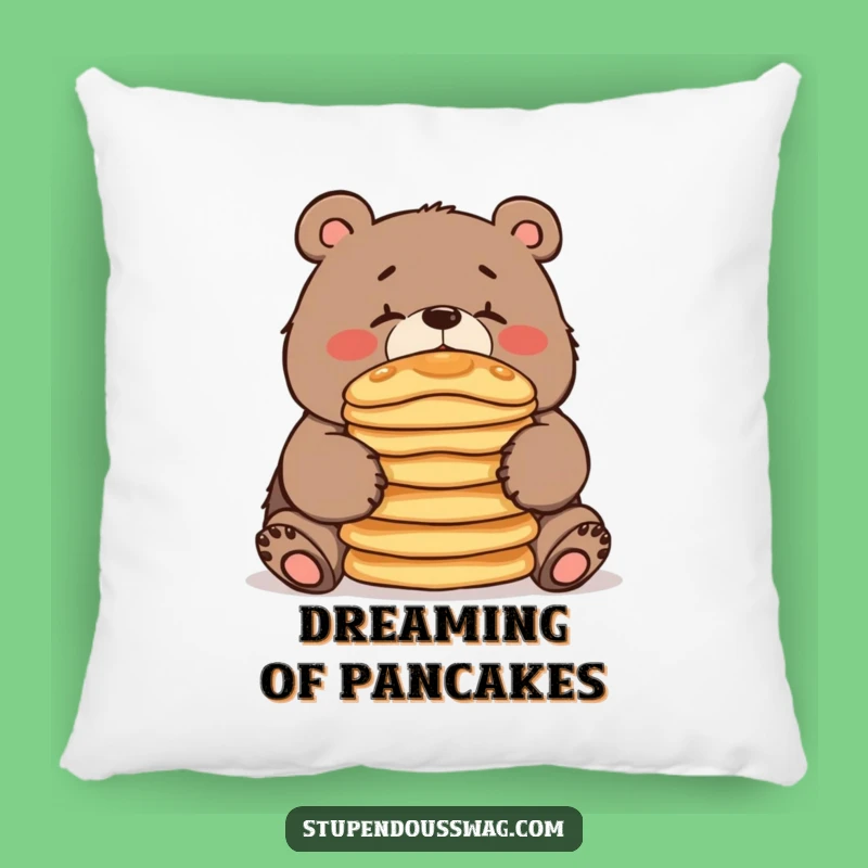 Clumsy Bear Pancake Pillow Cozy Comfort with a Side of Funny