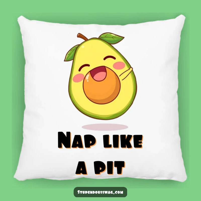 Funny Escaping Avocado Pit Pillow - Soft Humorous Home Decor