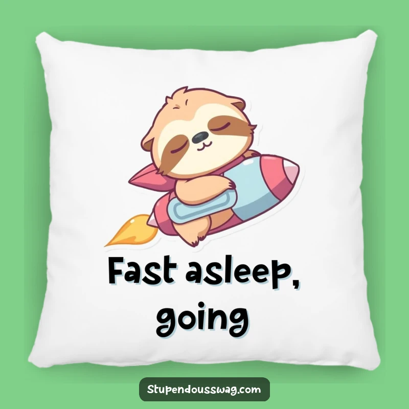 Funny Sloth Jetpack Pillow: Cozy Zoom - Comfy & Hilarious Accent Gift
