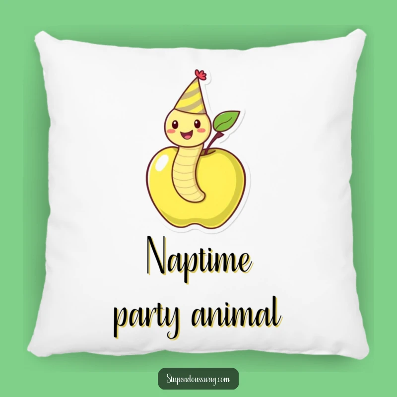 Funny Worm Party Pillow: Cuddle Up with Festive Cheer!