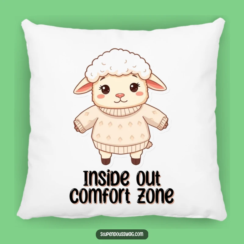 Funny Sheep Inside Out Sweater Pillow - Soft Humorous Home Decor Gift