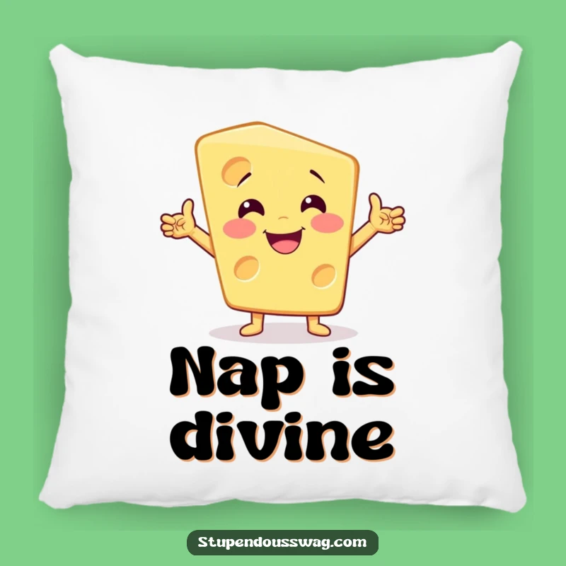 Funny Dramatic Cheese Pillow: Cozy Up with Cheesy Sophistication