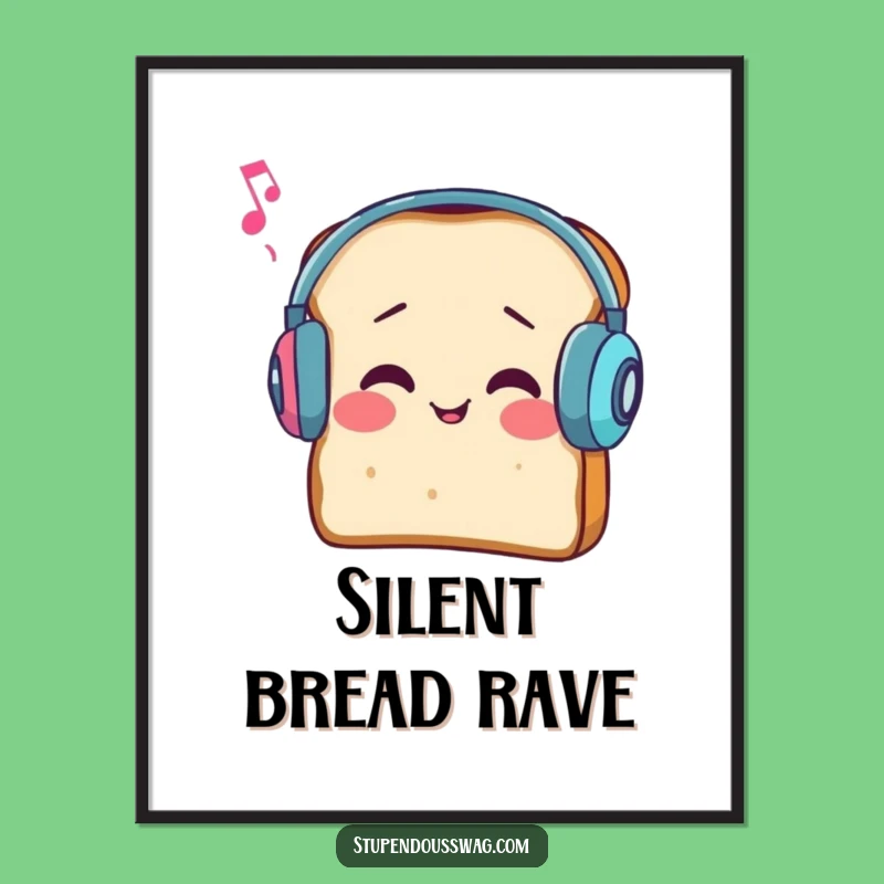 Funny Bread Earmuffs Digital Art: Muffled Music - Hilarious Downloadable Gift