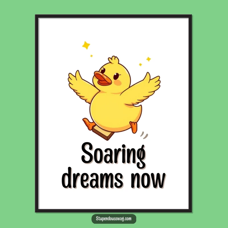 Funny Ducky Toast Jump Digital Print: Instant Quirky Wall Art!