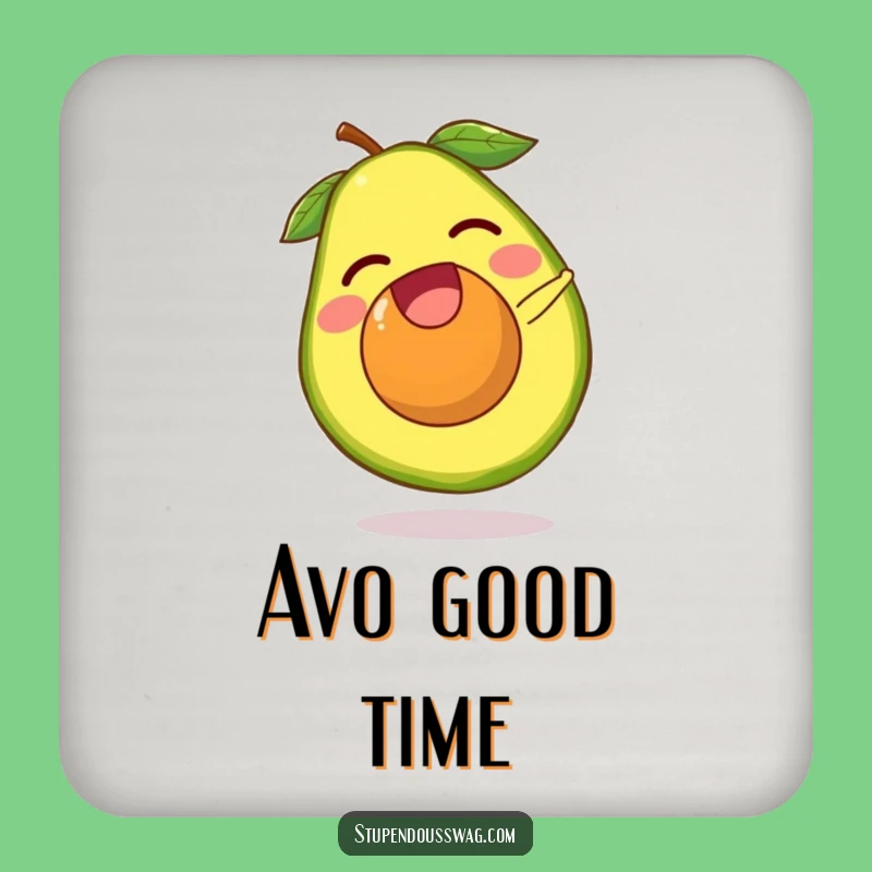 Funny Escaping Avocado Pit Coaster - Humorous Table Protector