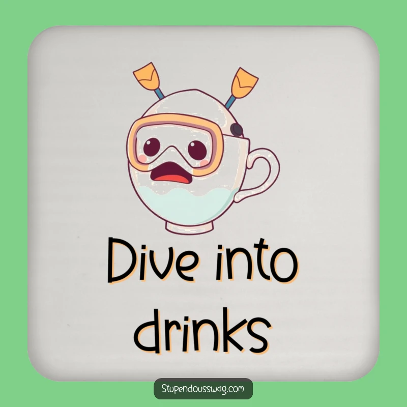 Funny Teacup Dive Coaster Set: Protect Surfaces with Whimsy