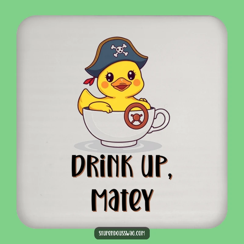 Funny Pirate Duck Coasters: Protect Surfaces with Hilarious Teacup Art