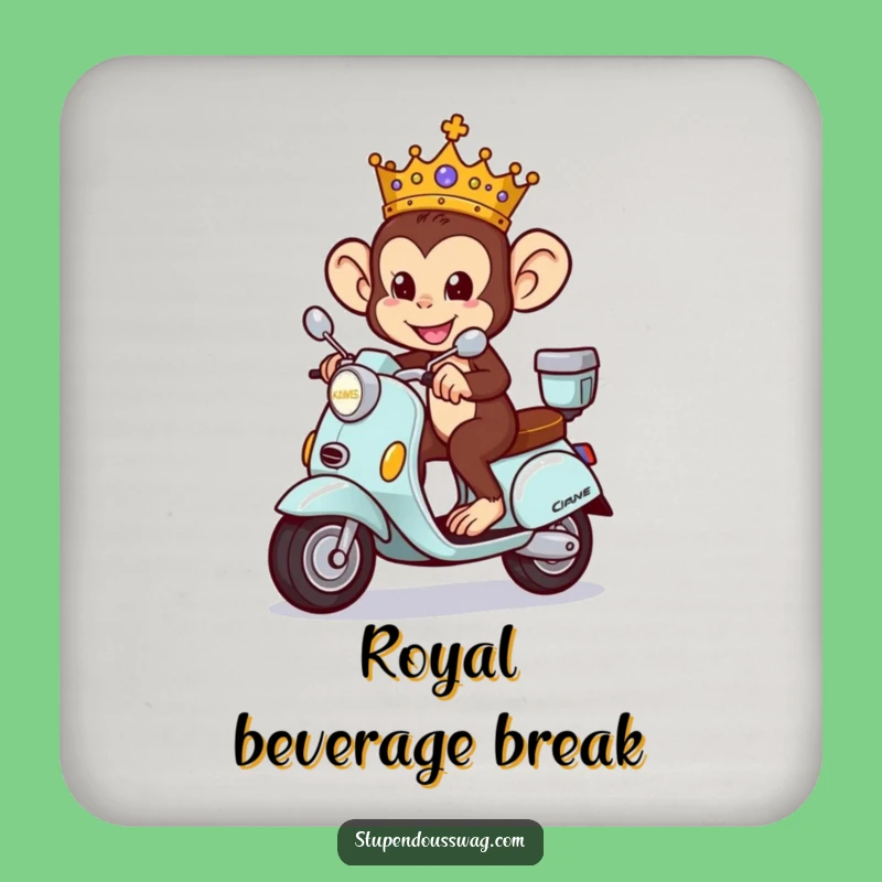 Funny Monkey King Coaster: Royal Charm, Perfect Kitchen Decor Gift!