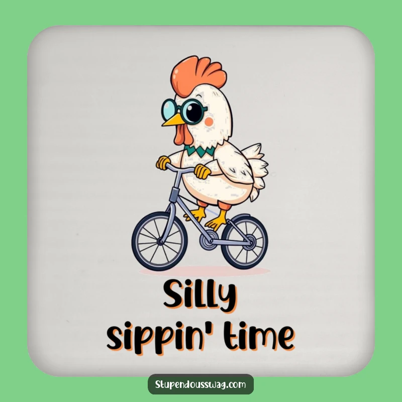 Funny Rubber Chicken Coaster: Monocled Unicyclist Banana Table Protector Gift