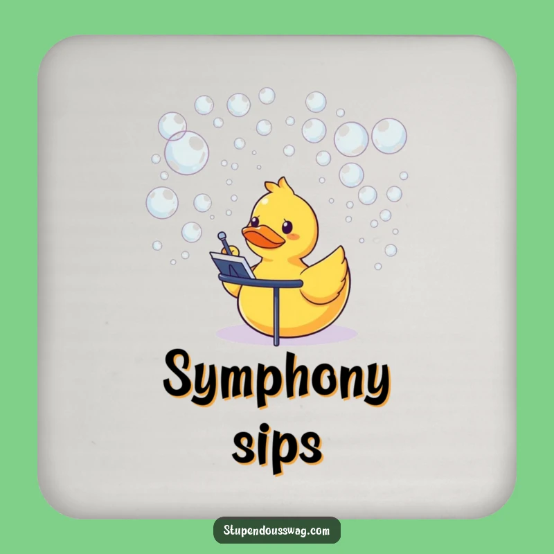 Funny Rubber Duck Conductor Coaster Set: Quirky Table Protection