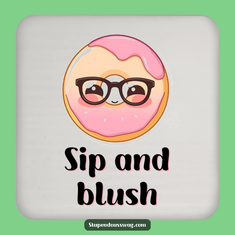 Funny Shy Donut Coasters: Protect Surfaces with Sweetness!