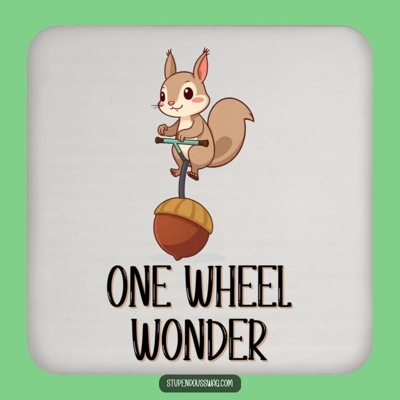 Funny Squirrel Unicycle Coasters: Protect Surfaces with Hilarious Acorn Art