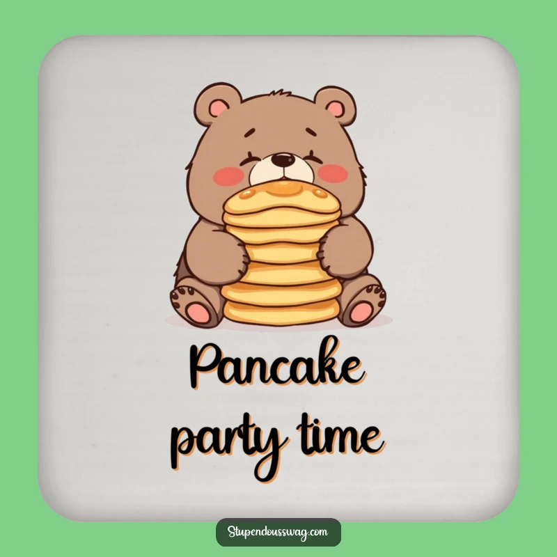 Funny Clumsy Bear Pancake Coaster Protect Your Surfaces with Charm