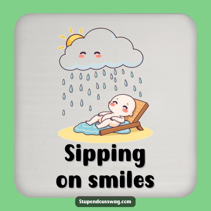 Funny Cloud Rain Coaster: Protect Surfaces with Giggles, Unique Gift